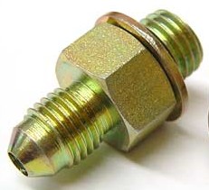 VW 1.8T/2.0T Oil Feed Fitting Adapter, Stock Port to -4 AN - Click Image to Close
